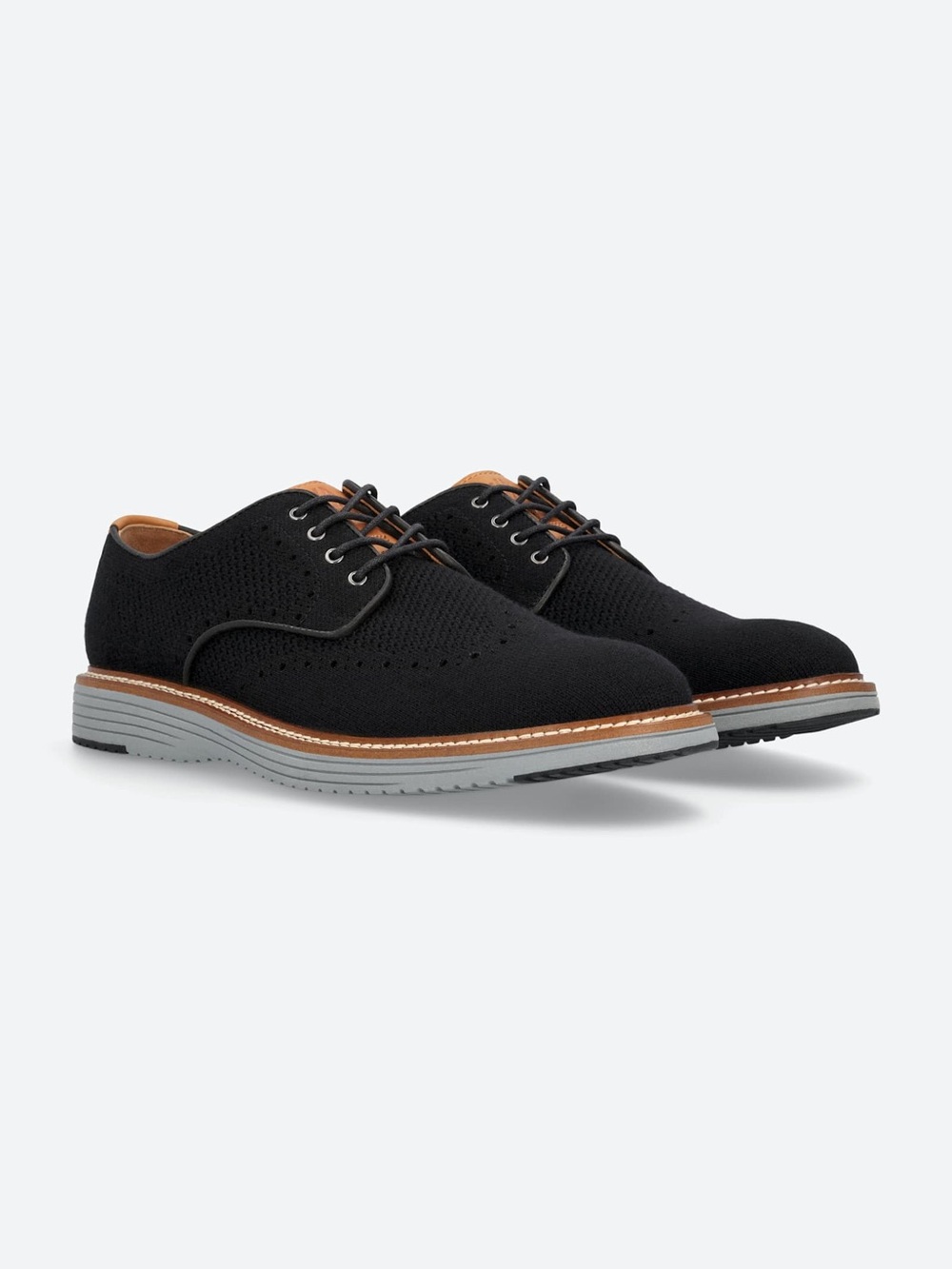 Johnston & Murphy upton Black Knit Oxford Lace-Up Shoes